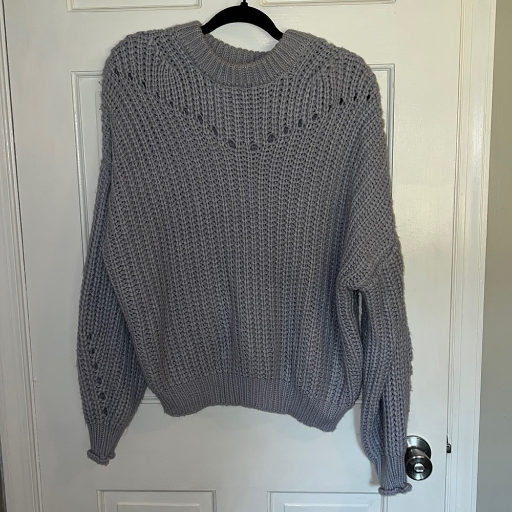 Elodie ballon sleeve chunky boho light purple‎ sweater size medium